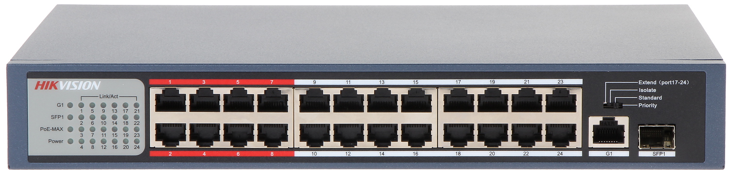 سويتش Hikvision PoE بعدد 24 منافذ – DS-3E0326P-E/M موديل DS-3E0326P-E/M